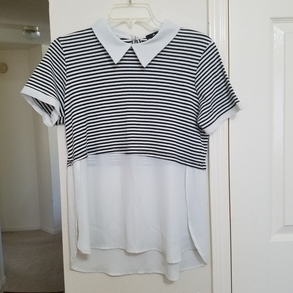 Papaya Collared shirt with Blouse Part Shirt